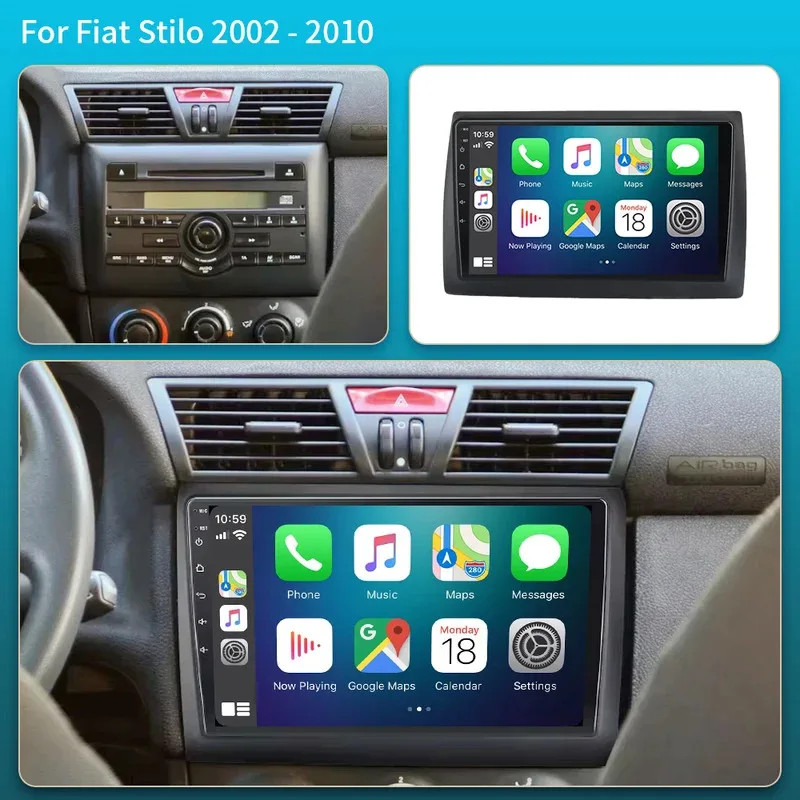 2 din Android 16 Car Radio Multimedia Video Player For Fiat Stilo 2010 Autoradio Carplay Stereo GPS Navigator Head Unit 9