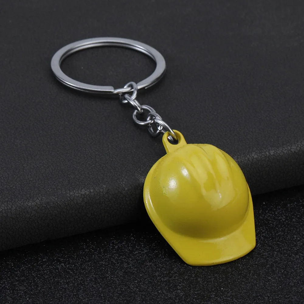 الإبداعية مهندس المفاتيح خوذة أمان صغيرة كيرينغ متعة وساحرة سلسلة حلقة خوذة بلاستيكية قبعة صلبة قلادة الهدايا #4