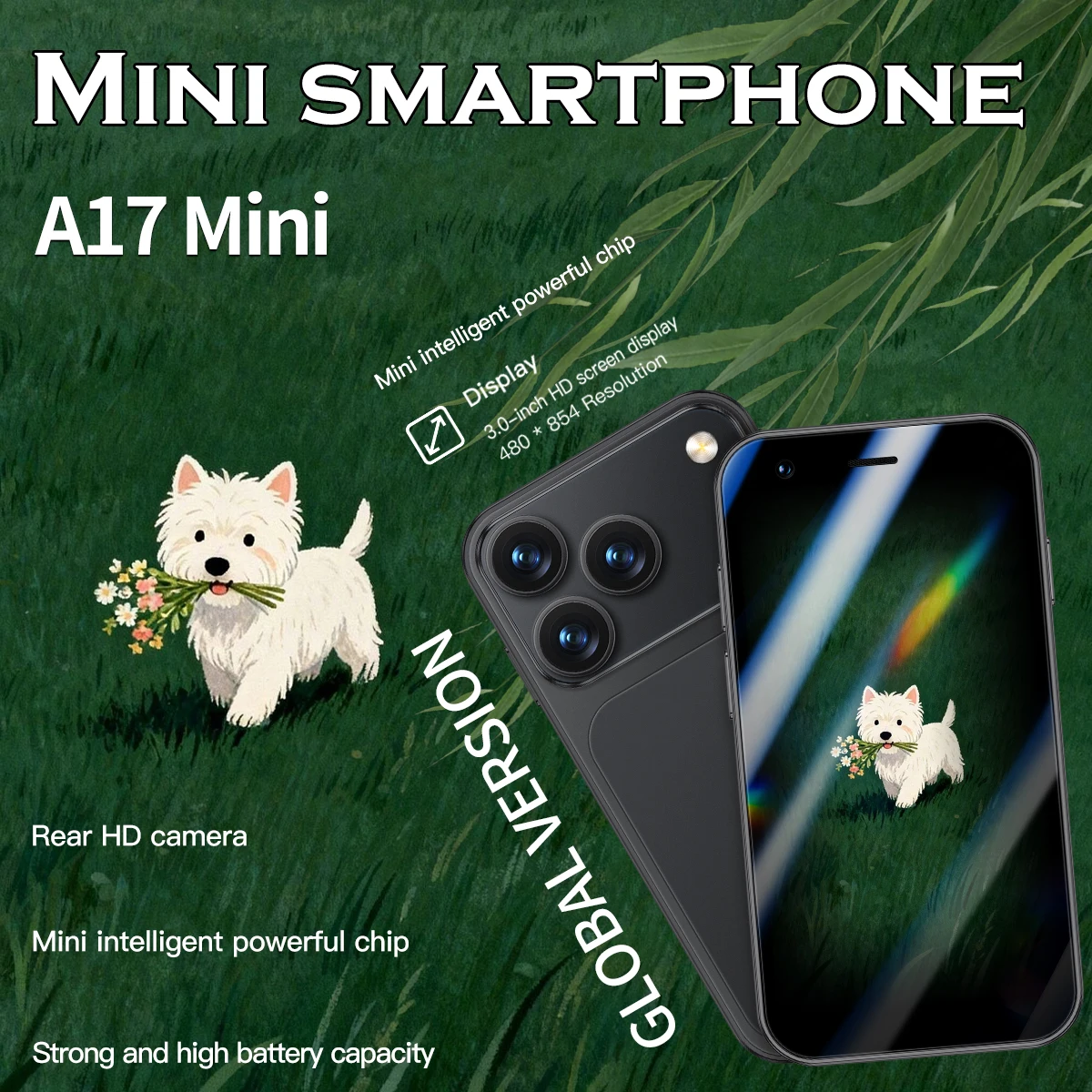 

3G Mini Phone 2GB+16GB Google Play 900mAh Long Battery Life Portable Card Backup Phone