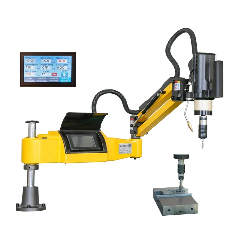 Electric Tapping Machine Vertical/Universal Air Blowing and Fuel Injection Type Tapper Drilling Arm Power Tools with ISO Chucks