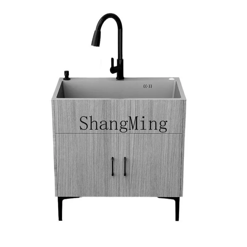 

CL Кухонный бытовой шкаф для раковины из нержавеющей стали, одинарная двойная раковина, встроенный шкаф, раковина для овощей, посудомоечная раковина из массива дерева