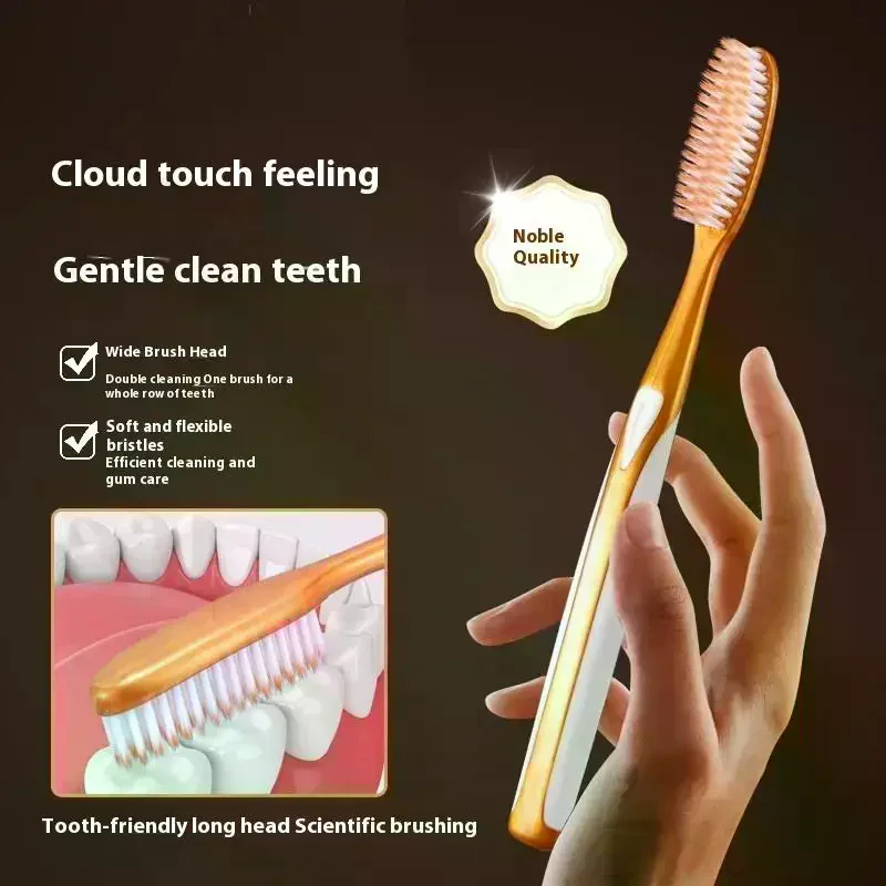 6pcs Anti Slip Wide Design Large Head Soft Bristled Toothbrush, With Extended U-Shaped Brush Head