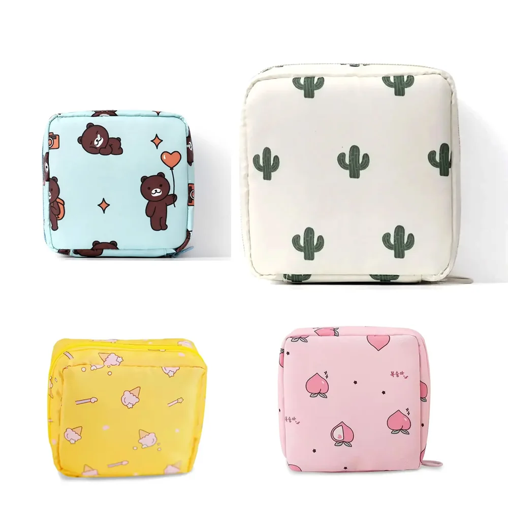 

Cute Cartoon Tampon Storage Bag Girls Menstrual Portable Bag Sanitary Napkins Storage Small Bag Reusable Makeup Bags Coin Purse