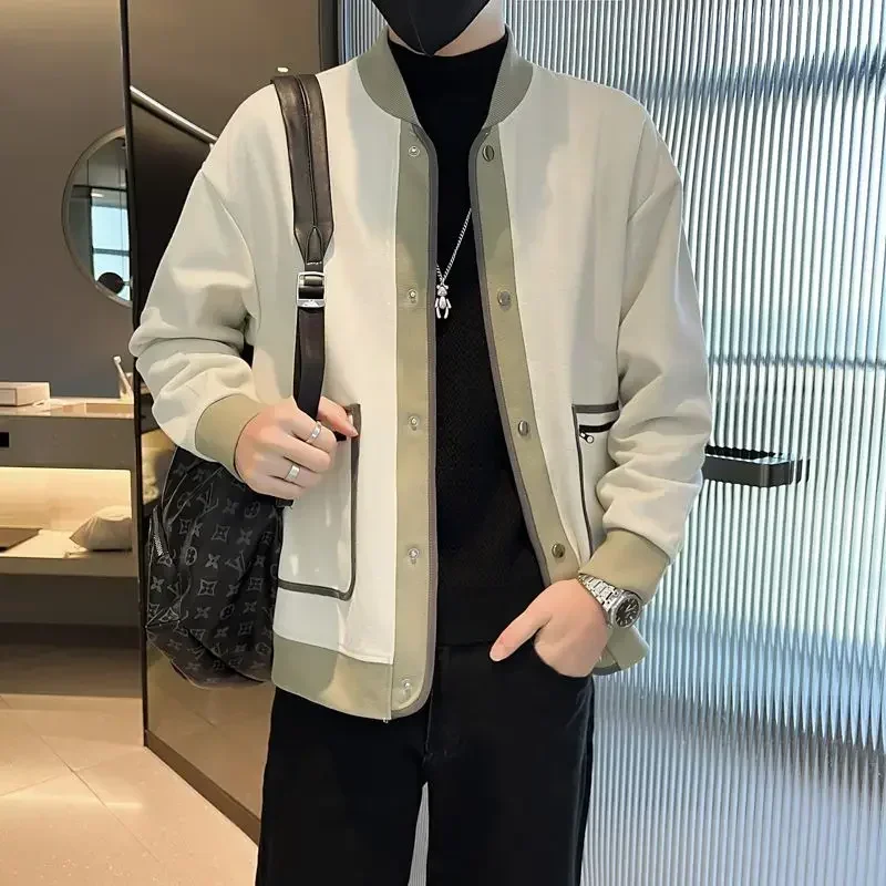 

Casual High Quality Jacket for Men Buttons Vintage Original Brands Korean Reviews Many Clothing Fashion 2024 Aesthetic Man Coat