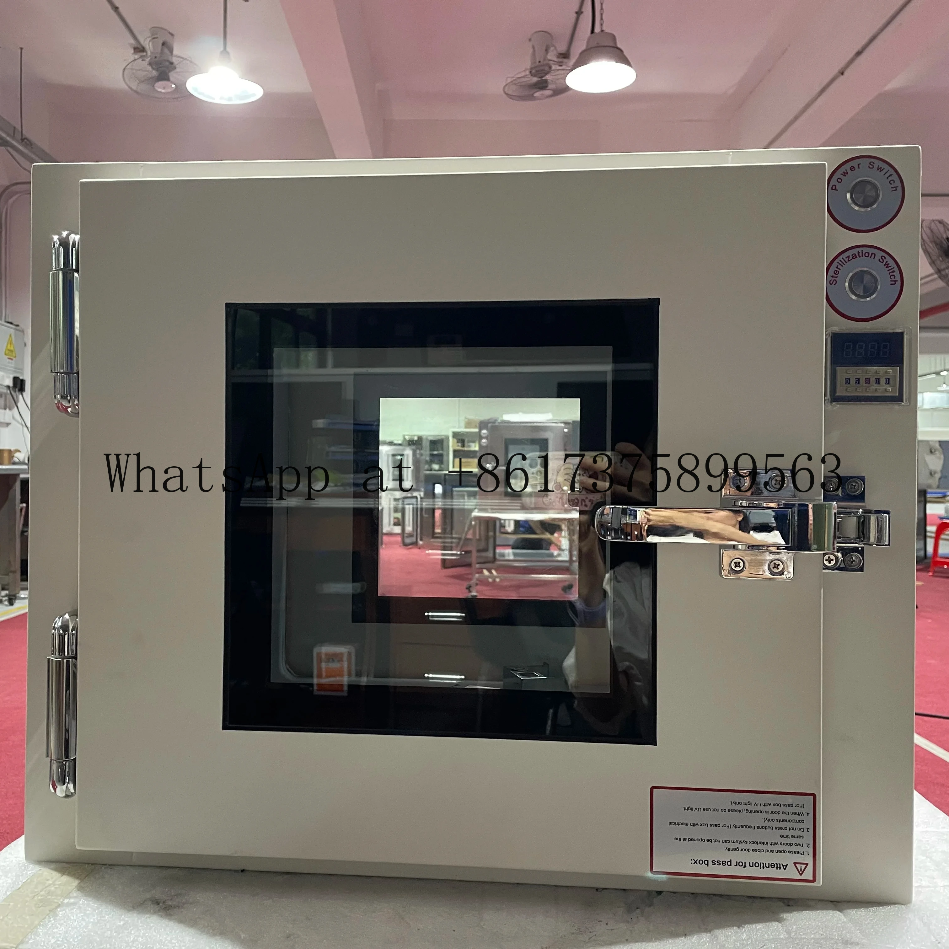 HEPA Filtered Cleanroom Pass Box Sterile Sample Transfer Pass Box with Double Door Interlock for Medical Laboratory
