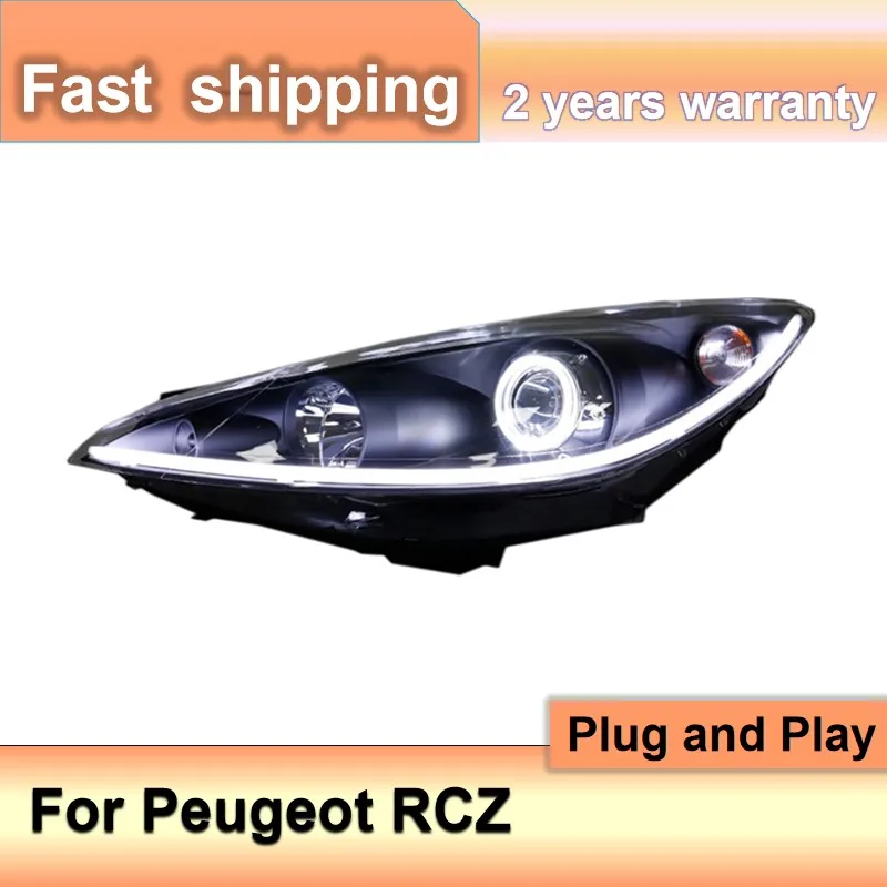 Car Accessories for RCZ Peugueot Headlamp 2006-2012 Peugeot RCZ Headlight DRL Dynamic Turn Signal High Beam Projector Lens