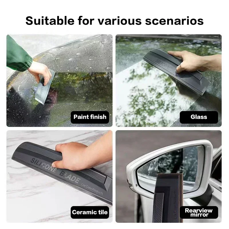 Non-Scratch Soft Silicone Handy Squeegee Car Wrap Tools Water Window Wiper Drying Blade Clean Scraping Film Scraper Accessories