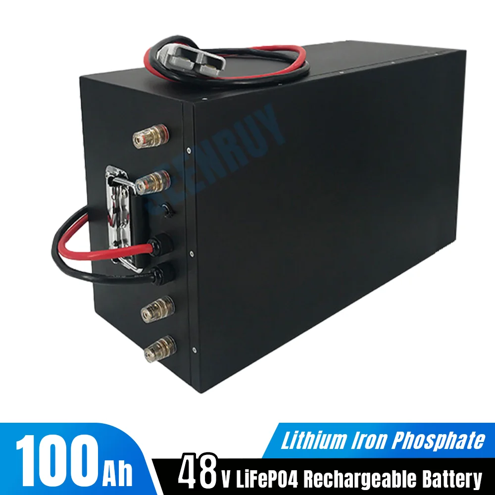 48V 100Ah Lifepo4 Battery Pack Lithium Iron Phosphate Optional Bluetooth BMS for Motorhome RV Golf Cart Solar Energy