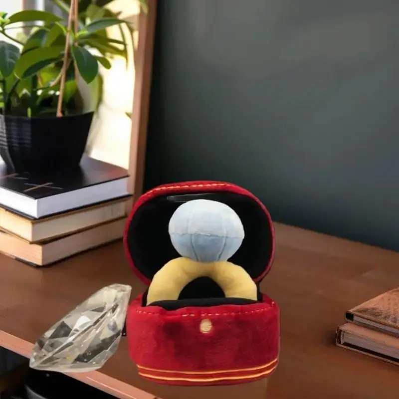 Innovative Plush Doll Ring Box Set featuring Big Diamond, Unique Stuffed Toy Birthday Gift