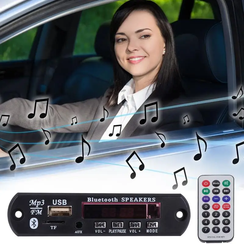 بلوتوث MP3 فك مجلس اللاسلكية بلوتوث الصوت عن بعد وحدة دعم USB و FM LED عرض عن بعد فك مجلس