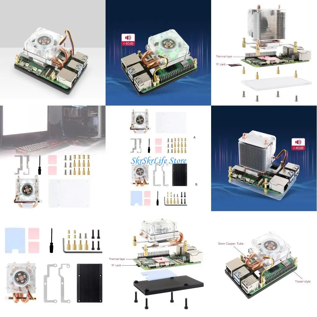 

E65E Cooling Fan ICE Tower CPU Heatsink for Small Computer Improved Cooling Efficiency Eye catching Design