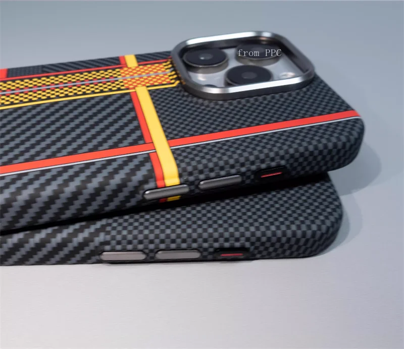 MagSafe Cover 16 Pro Case for iPhone 15 16Pro Pro Max Carbon Color Hard PC Shell Camera Lens Alloy Shields Armor Geometric Funda