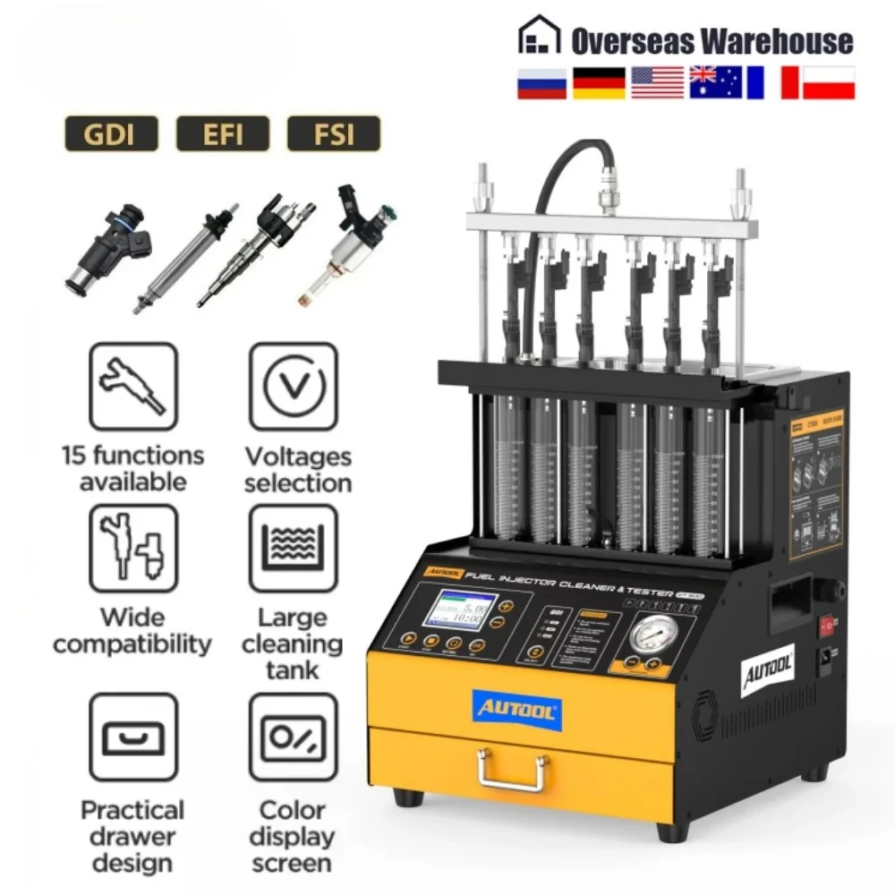 CT500 GDI EFI FEI Piezoelectric Fuel Injectors Cleaner & Tester Machine 6-Cylinder Fuel Injector Cleaner Tester 110V-230V