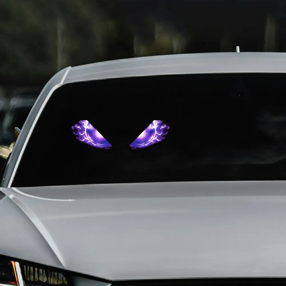 Solar Powered Solar LED Devil Eyes Car Lights Vibration Lights on Dynamic Display Car Demon Eye Light Wireless Suction Cup