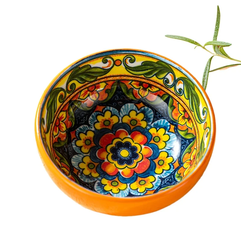 For Round Plates, Ceramic Hand-painted Underglaze Color Household Dipping Plates, Bone Plates, Snack Dim Sum Saucers