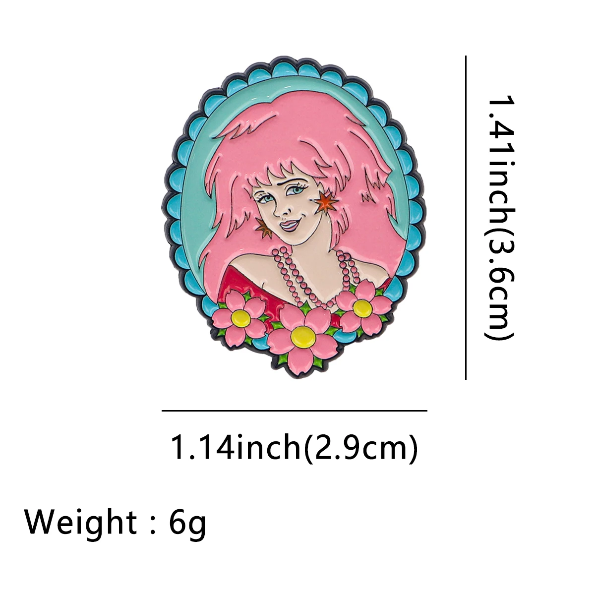 Cartoon Pink Hair Songstress Soft Enamel Pin Women Girls Brooch for Clothes Badge Lapel Pins for Backpack Jewelry Fans Gift