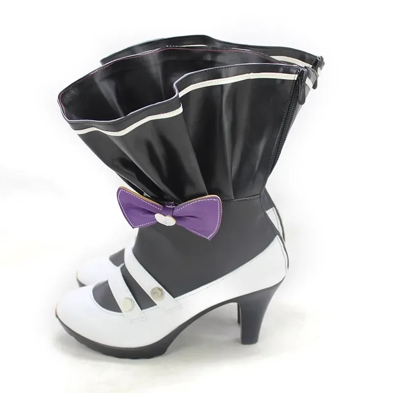 Zapatos de Cosplay Shirasu Azusa para hombres y mujeres, botas, peluca, juego de rol, pelo liso blanco, Carnaval de Halloween, hecho a medida