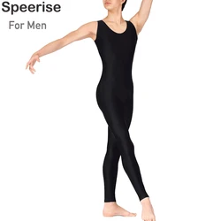 One Piece Sleeveless Black Ballet Tank Unitard Spandex Men Nylon Full Body Tight Jumpsuit Dance Costumes Gymnastics Bodysuit