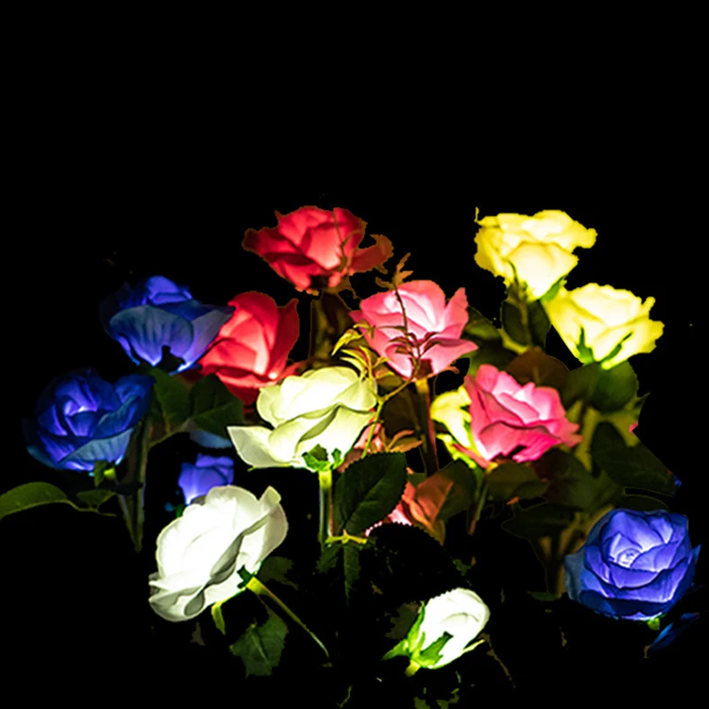 led outdoor light control switch solar light plug in the ground decorative lawn light solar rose light solar landscape light