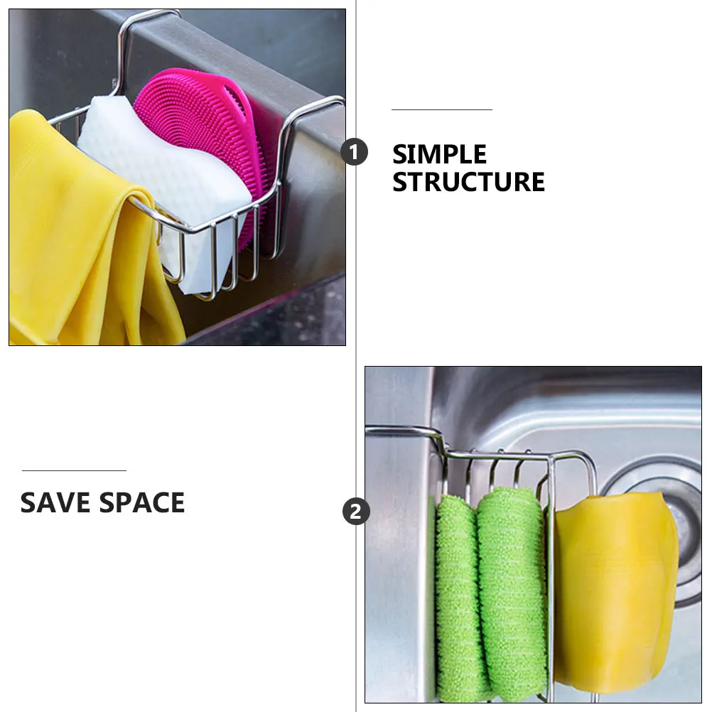 

Stainless Steel Dish Drying Kitchen Sink Organizer Drainage Basket Anti-Rust Hanging Storage Rack For Soap Brushes Towels