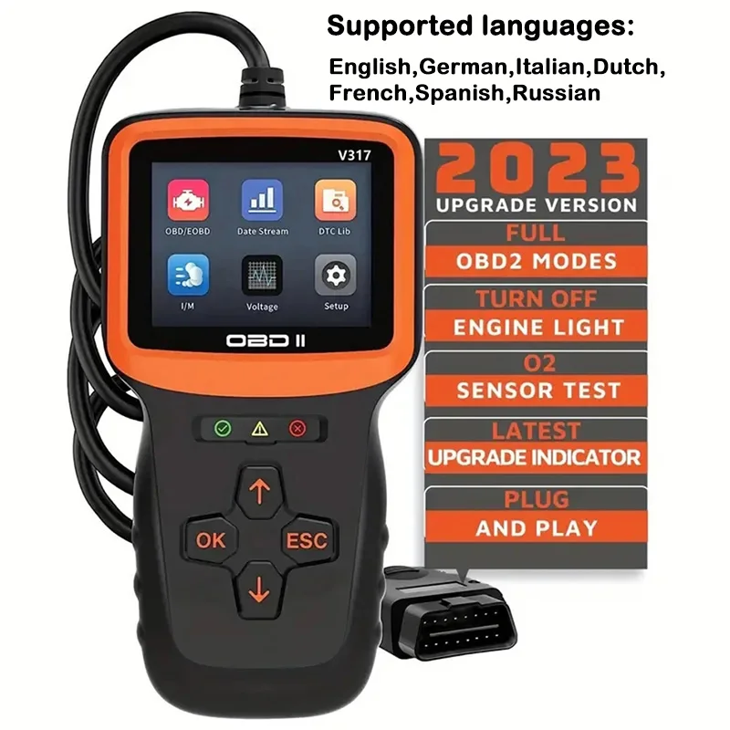 V317/V309 New OBD2 Scanner Professional Auto Engine System Lifetime Free Automotive DTC Lookup Code Reader Car Diagnostic Tool