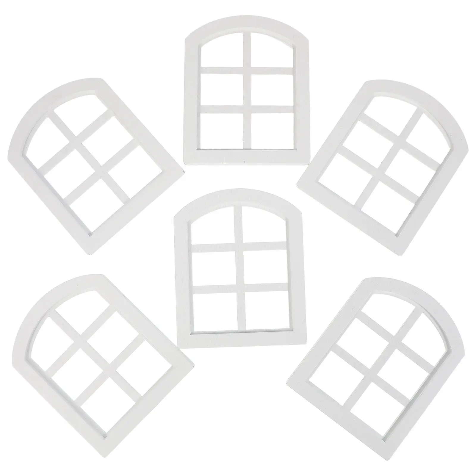 

Набор из 6 миниатюрных окон для кукольного домика, масштаб 1:12, деревянные рамы, реалистичные детали для винтажного и современного мини-дома