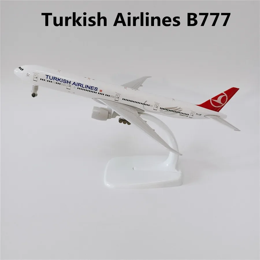 19 cm Air Turkish Airlines Boeing 777 B777 Airways Model samolotu ze stopu metalu Model samolotu Diecast z kołami Podwozie