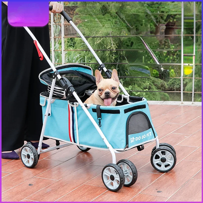 

Portable Pet Trolley: Lightweight Foldable Dog Car, Detachable Pet Cradle for Cats, Outdoor Pet Travel Accessories