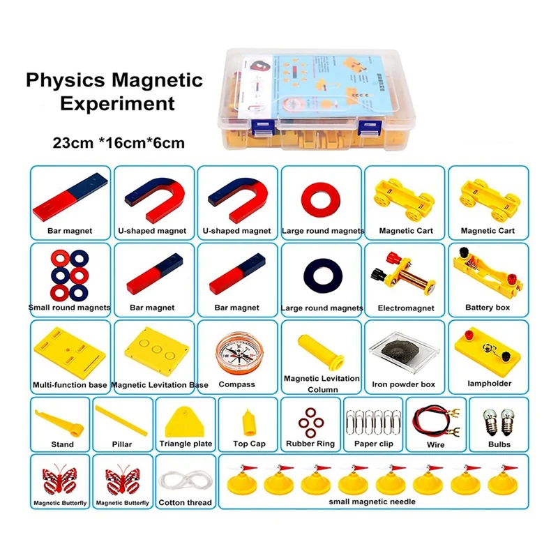 Large Science Magnet Kit Physics Magnet Kit For Kids Electromagnet Experiment Set Educational For School Students 1 SET