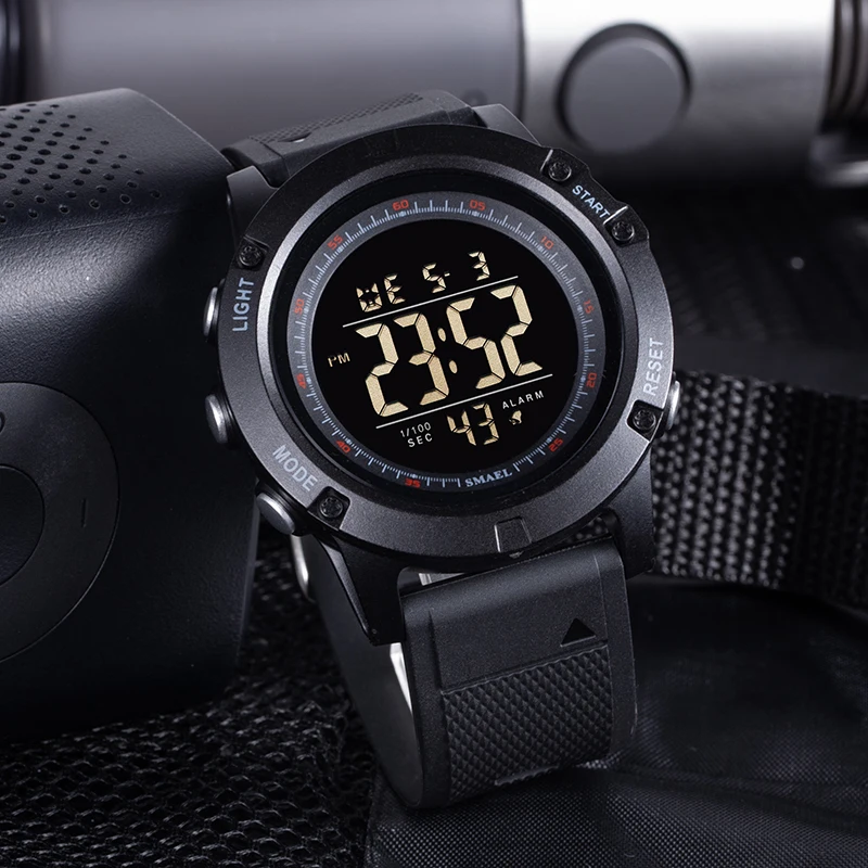 SMAEL Youth Digital Sport Watches for Men Waterproof Stopwatch LED Electronic Back Light Alarm Wristwatch Male Gifts