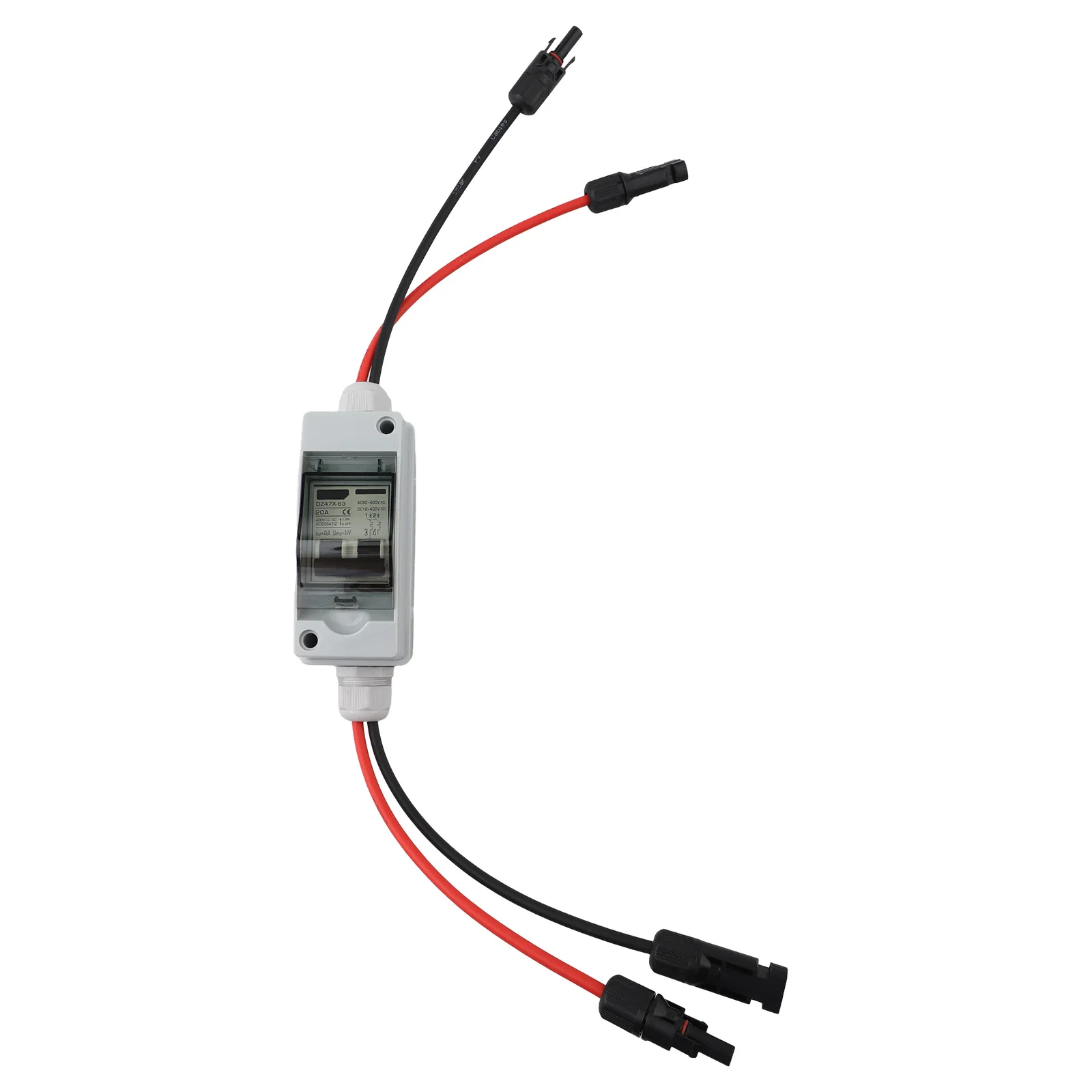 2 Poles Circuit Breaker DC Circuit Breaker Box Solar Panel Systems Waterproof Shell ACDC 400V Switch Accurate Current Trip