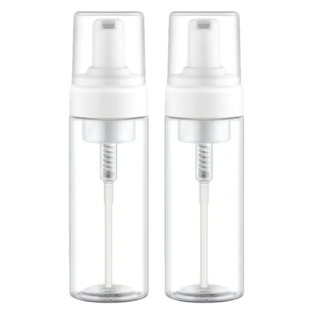 2pcs 150Ml Portable Refillable Dispenser Bottles For Shampoo Body Wash Empty Plastic Pump Bottle Travel Friendly Makeup