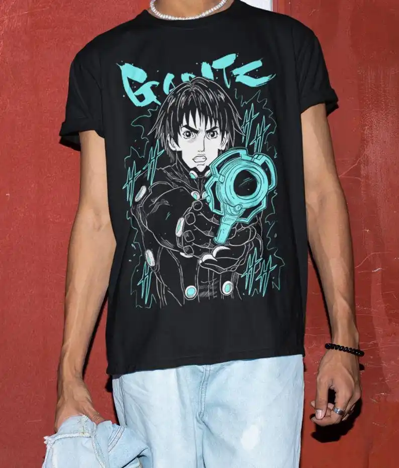 Аниме, рубашка унисекс Gantz Kei Kurono T-Manga Otaku Gantz: O Reika Shimohira T-Manga Waifu Shirt