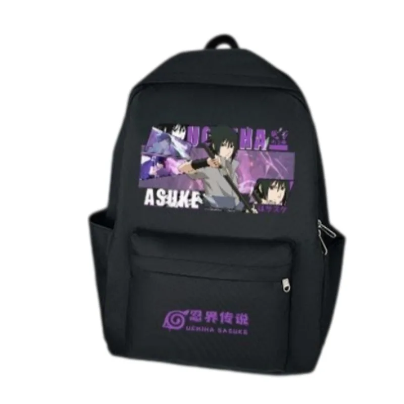 Naruto-Rucksack mit Uchiha Sasuke und Hatake Kakashi, kreatives Cartoon-Design, große Kapazität, leicht, vielseitig einsetzbar, ideal als Schulrucksack. – Detail 2
