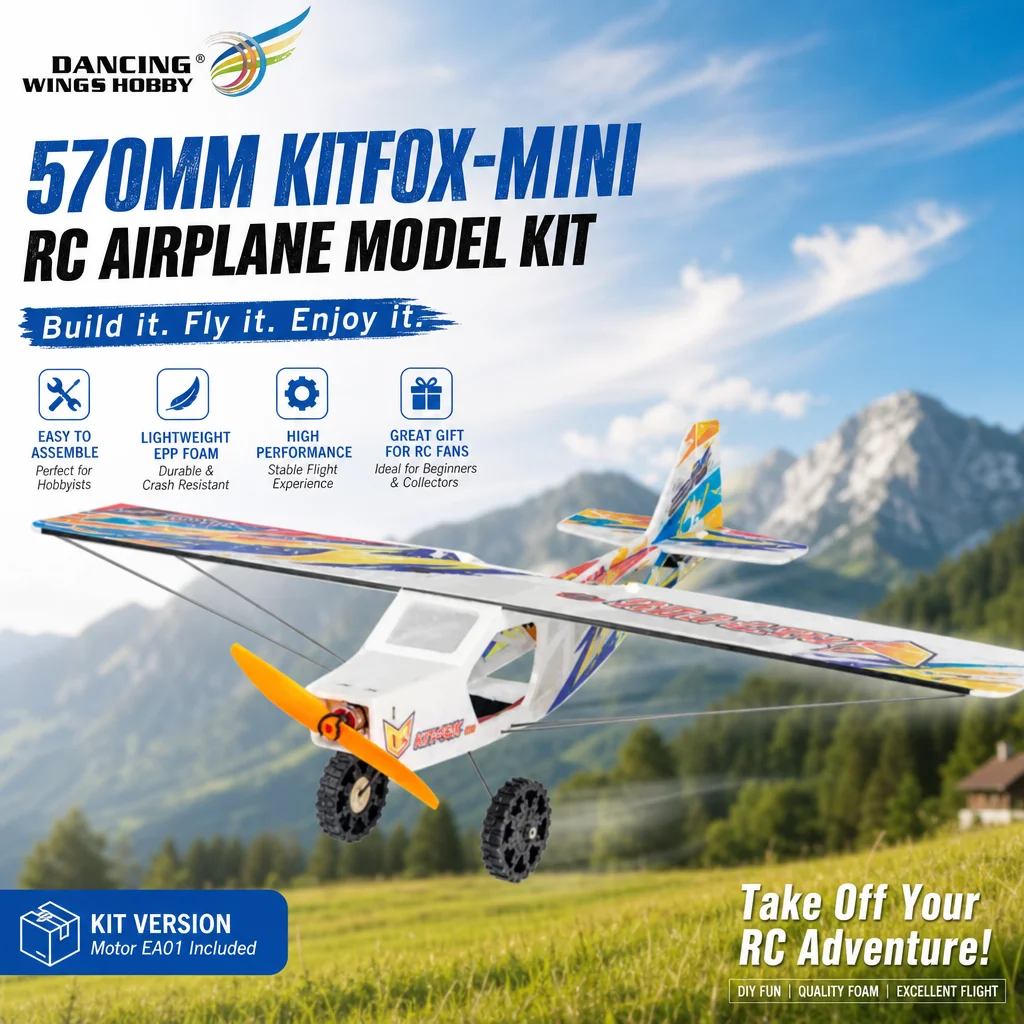DW Hobby E11 Cessna 1060mm EPP 3CH Trainer Kit – 42in w/LED Lights & Motor Option