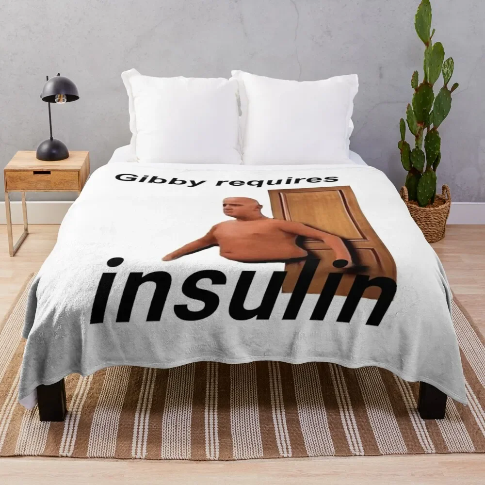 gibby requires insulin Throw Blanket Soft Hairys Stuffeds Blankets