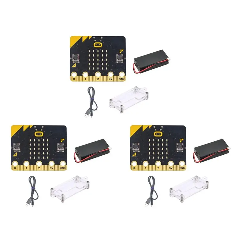 Exquisite-3X BBC Microbit Go Start Kit Micro:Bit BBC DIY-projecten Programmeerbaar leerontwikkelingsbord met beschermende schaal