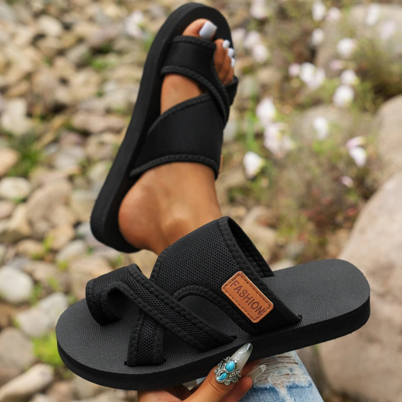 Sandals For Women Shoes Woman 2024 Trend Flat Thong Sandals Fashionable Outdoor Beach Thong Sandals Running Flip Flops Pantuflas