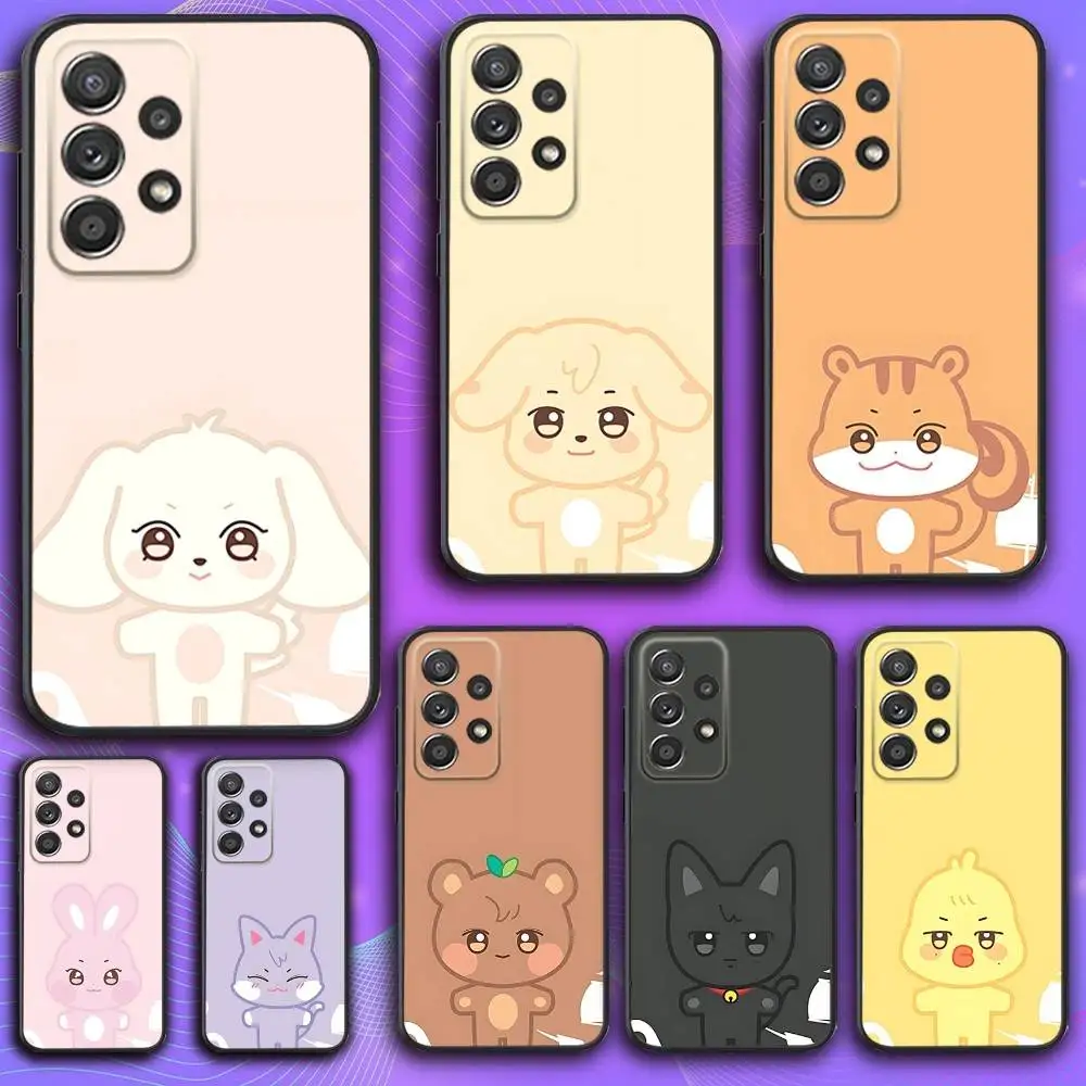 

Cute A-ANITEEZ Phone Case For Samsung S 25,24,23,22,30,21,10,9,Ultra,Plus,Lite,FE,4,5 G Soft Black Case