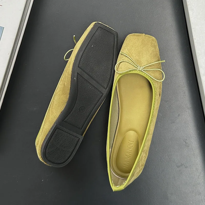 Luxury Fashion Butterfly-Knot Ladies Flat With Shoes Female Slides Silk Footwear Shallow Ballet Flats Dance Shoes For Women