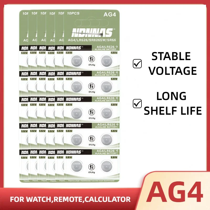 AG4 LR626 SR626SW 1.5V Alkaline Battery Multi Compatible Stable Output For Quartz Watch Household Control Gadgets