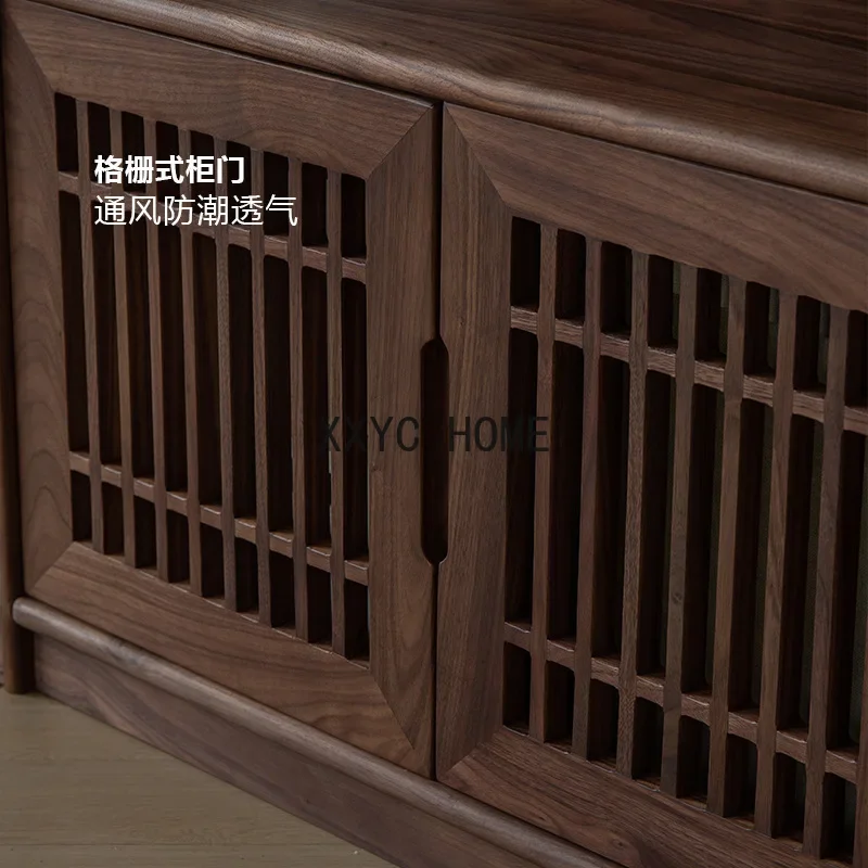 Black Walnut Bookcase Living Room Integrated Wall Floor Storage Cabinet Study Storage Bookcase