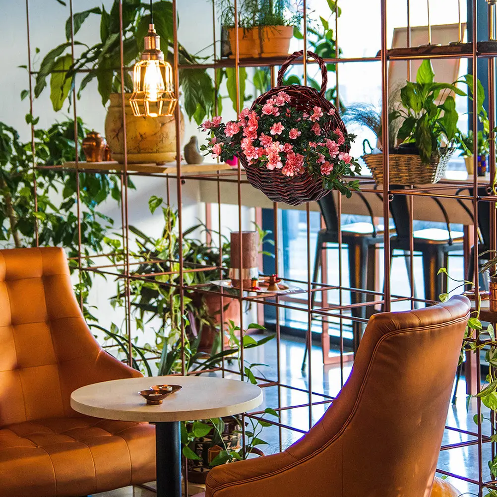 

2Pcs Decorative Flowerpot with Rope Woven Hanging Flowerpot Lightweight Compact Design for Indoor Outdoor Decoration Garden Room