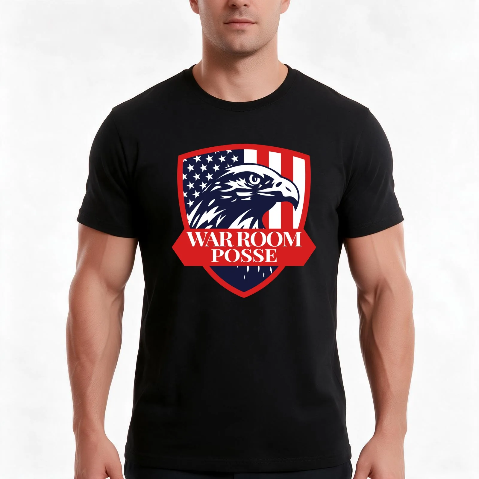 War Room Posse T-Shirt, Summer Casual Cotton Tee, Oversized Streetwear Tops, Vintage Graphic Print, Loose Fit Short Sleeve