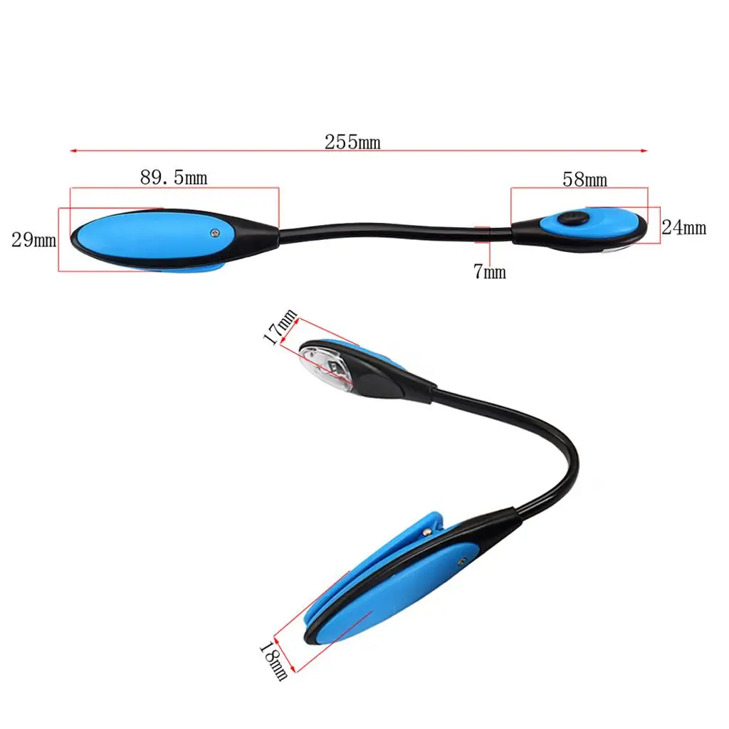 Neck Reading Light Adjustable Clip on Lamp Portable USB LED Book Light for Desk Table Bedside Night Study