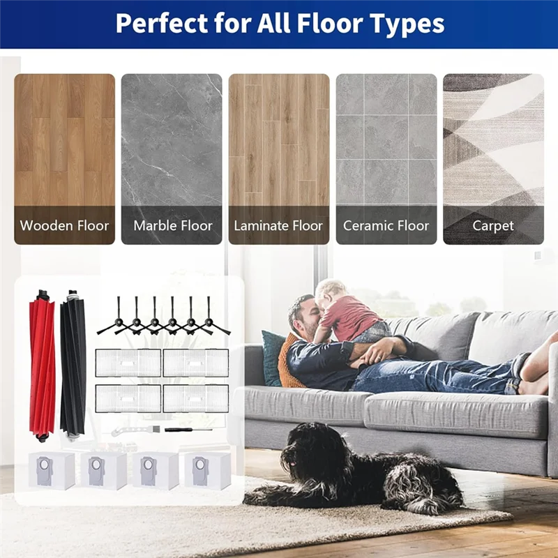 مجموعة ملحقات بيع الصيف لقطع غيار المكانس الكهربائية Roborock S8+/S8 Pro Ultra Robot، فرش دوارة، غبار مكنسة كهربائية