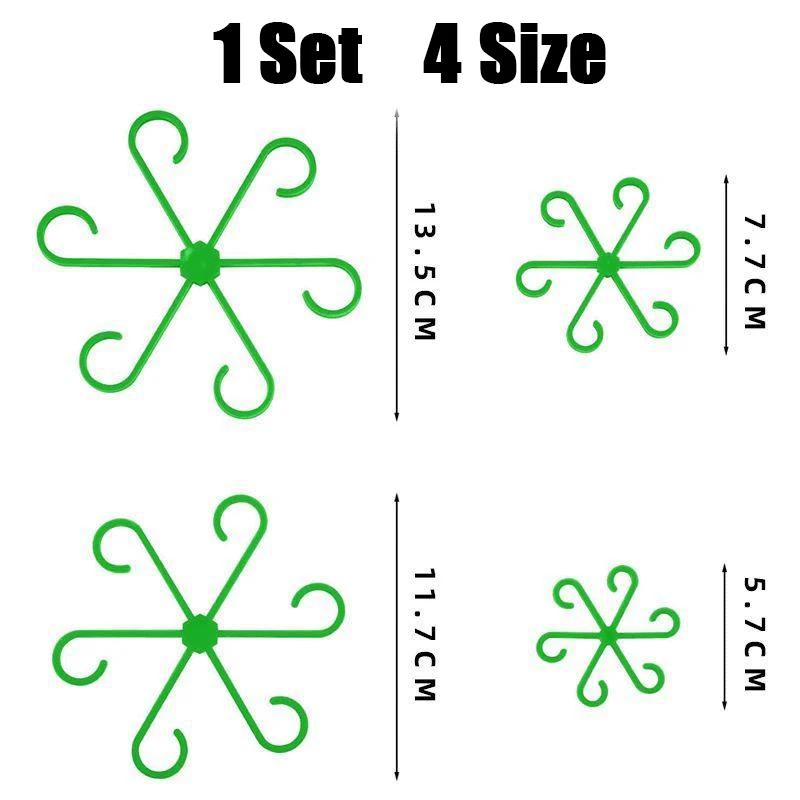 4Pcs/Set Of Plant Stem Support Clips Horticultural Plant Turtle Back Bamboo Support Fixator Hydroponic Tree Branch Fixation