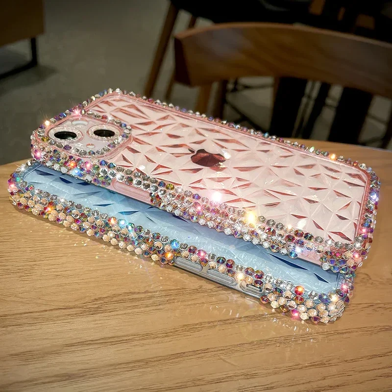 Mode Glitter Bling Diamond Transparant Soft Case voor iPhone 16 15 14 13 12 11 Pro Max 16 Plus X XR Xs SE Laser Siliconen Cover