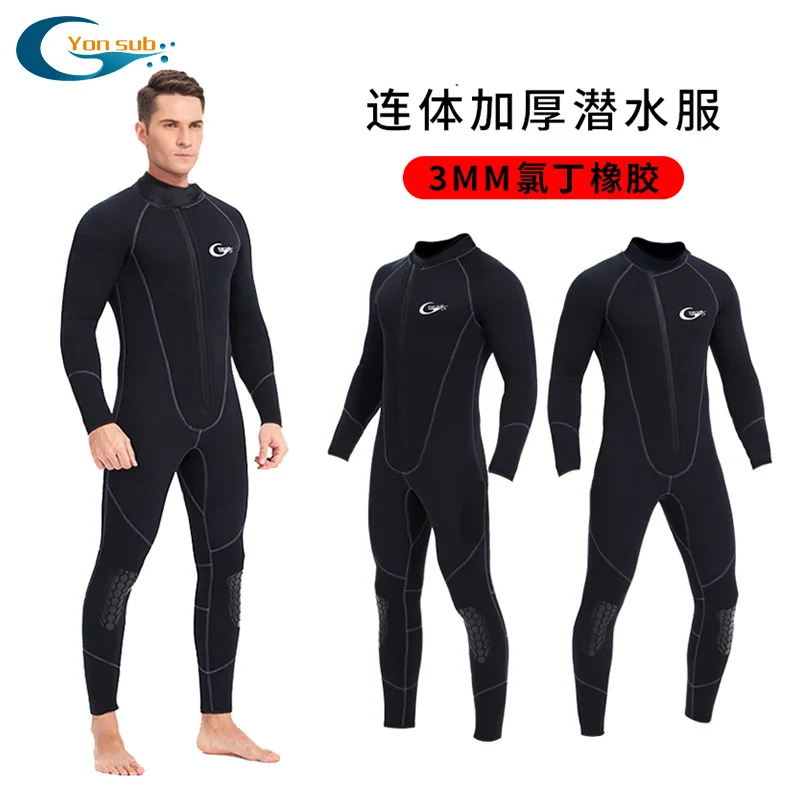 

3mm thick warm men and women diving suits with front zipper windproof suit adult surfing suit