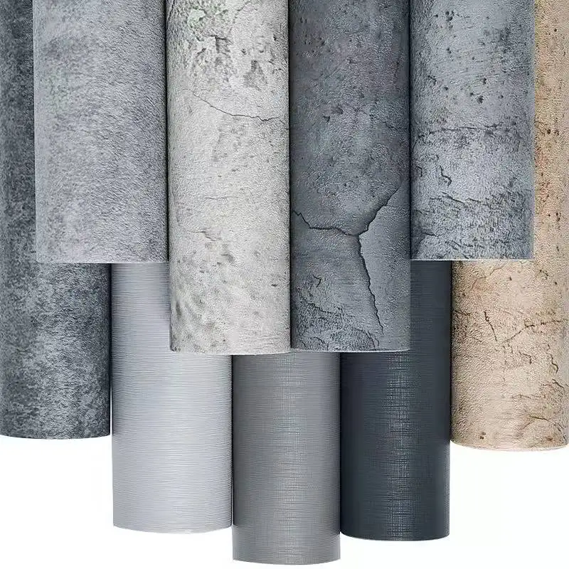 Industrial Cement Grey Self Adhesive Waterproof Wallpaper Vinyl Contact Paper for Clothing Store Living Room Decor Wall Stickers